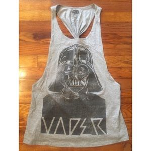 Gray & black Star Wars Darth Vader tank top shirt